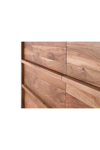 Commode 6 tiroirs - Naturel - Structure en acacia - 75 x 150 x 150 cm