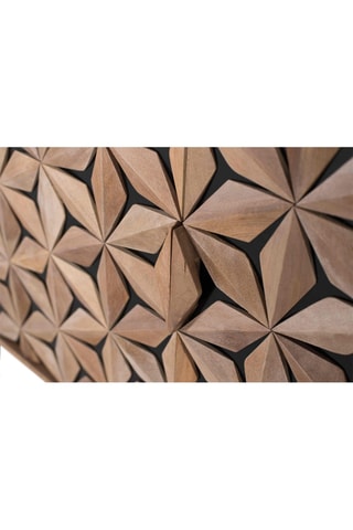 Buffet 4 portes - Naturel et noir - Bois de manguier - 177 x 74 x 40 cm