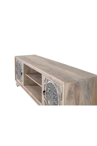 Meuble TV 2 portes en manguier - 180 x 56 x 40 cm