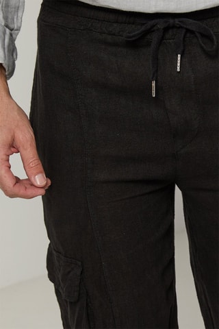 Pantalon cargo en lin - Noir