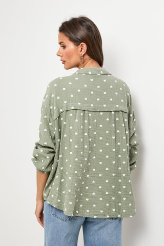 Chemise - Kaki et blanc