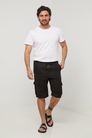Short en lin - Noir