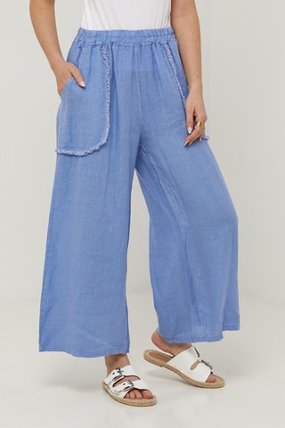 Pantalon en lin - Bleu