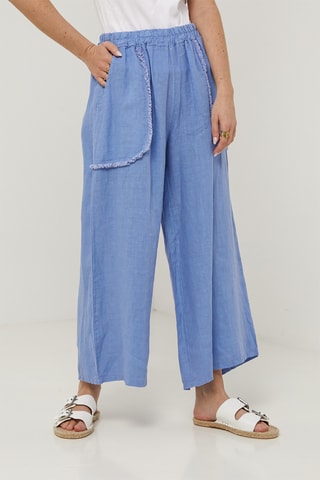 Pantalon en lin - Bleu