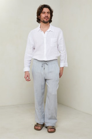 Pantalon large en lin - Gris clair