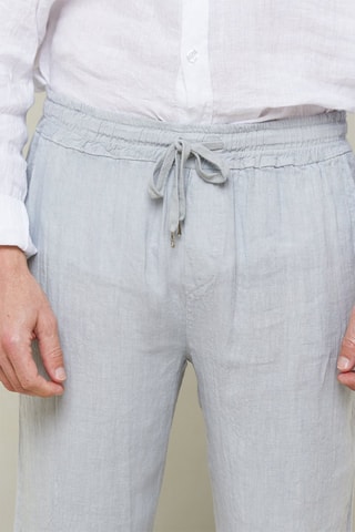Pantalon large en lin - Gris clair