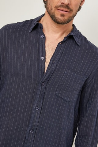 Chemise en lin - Bleu marine