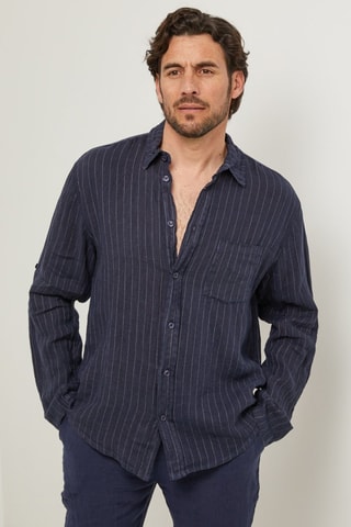Chemise en lin - Bleu marine