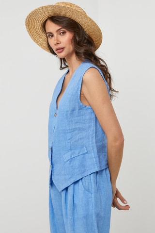 Gilet en lin - Indigo
