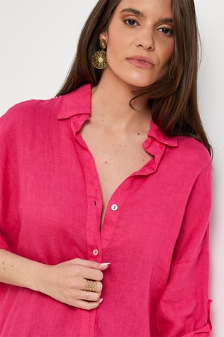 Chemisier en lin - Rose