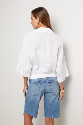 Chemisier en lin - Blanc