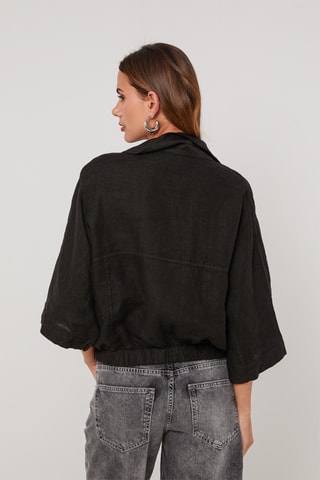 Chemisier en lin - Noir