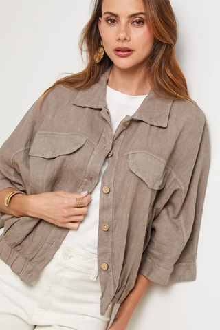 Chemisier en lin - Taupe