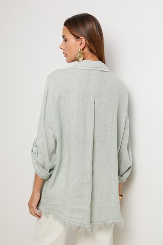 Chemisier en lin - Bleu