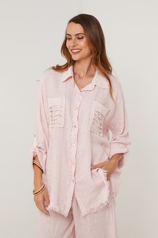 Chemisier en lin - Rose