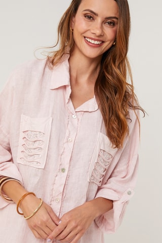 Chemisier en lin - Rose