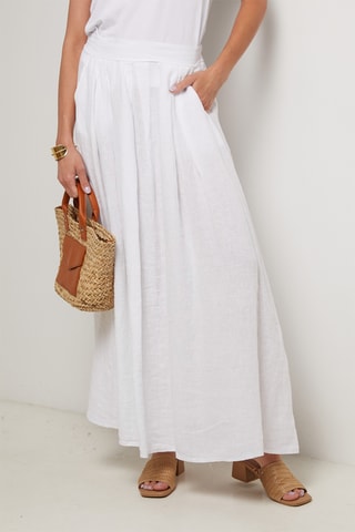 Jupe longue en lin - Blanc