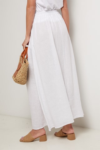 Jupe longue en lin - Blanc