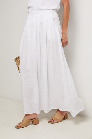 Jupe longue en lin - Blanc