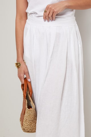 Jupe longue en lin - Blanc