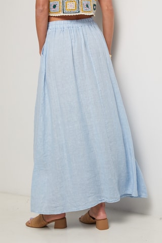 Jupe longue en lin - Bleu clair