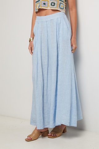 Jupe longue en lin - Bleu clair