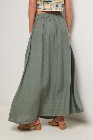 Jupe longue en lin - Kaki