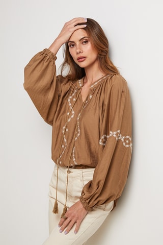 Chemisier en lin - Camel