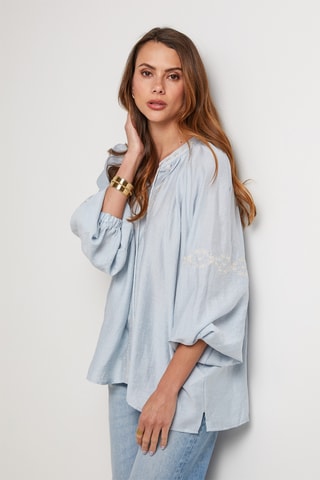 Chemisier en lin - Bleu clair