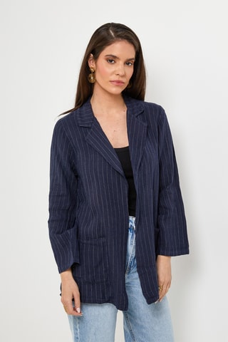 Gilet en lin - Bleu marine