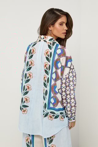 Chemisier en lin - Bleu