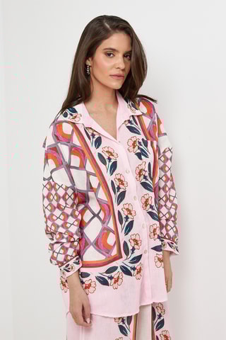 Chemisier en lin - Rose