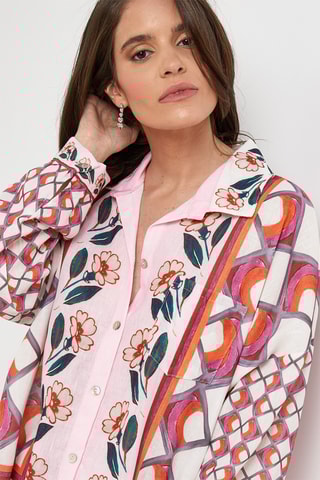 Chemisier en lin - Rose