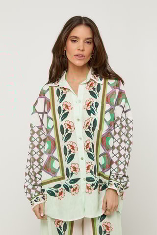 Chemisier en lin - Vert