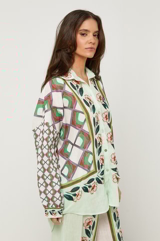 Chemisier en lin - Vert