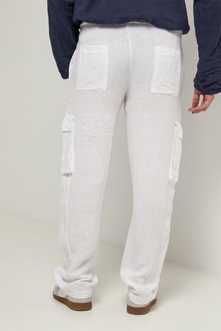 Pantalon cargo en lin - Blanc