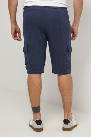Short en lin - Bleu marine