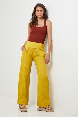 Pantalon en lin - Jaune