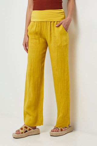Pantalon en lin - Jaune