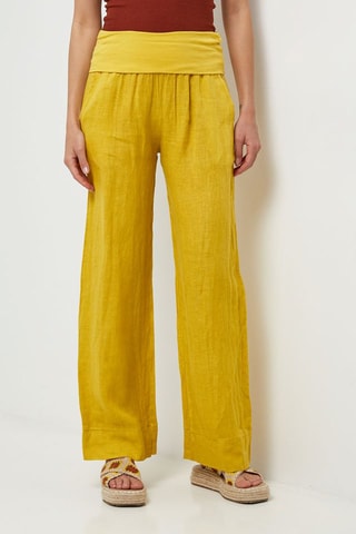 Pantalon en lin - Jaune