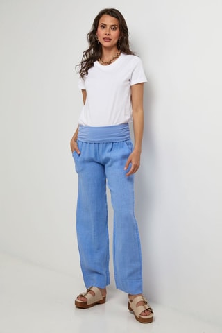 Pantalon en lin - Bleu