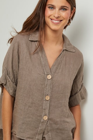 Chemisier en lin - Taupe