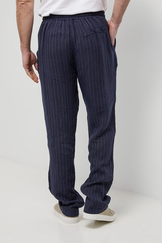 Pantalon en lin - Bleu marine