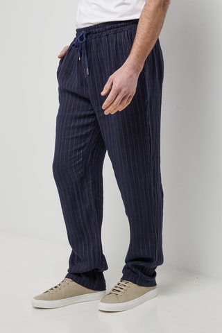 Pantalon en lin - Bleu marine