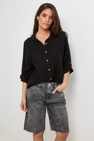 Chemisier en lin - Noir