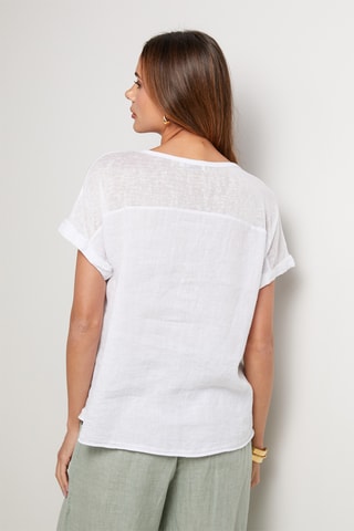 Top en lin - Blanc