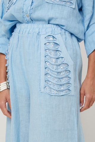 Pantalon en lin - Indigo