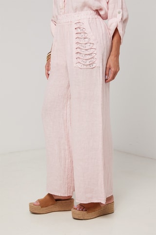 Pantalon en lin - Rose