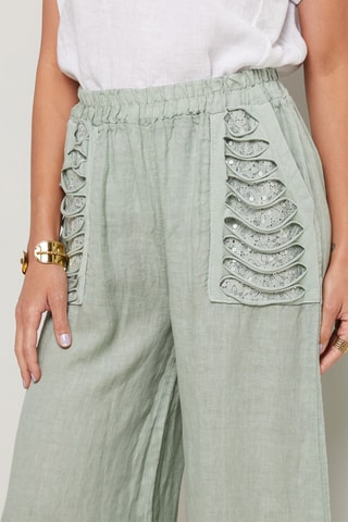 Pantalon en lin - Vert