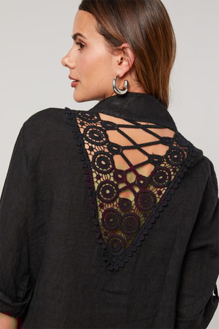 Chemisier en lin - Noir